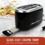 Mueller Retro Toaster 2 Slice with 7 Browning Levels and 3 Functions: Reheat, Defrost & Cancel, Stainless Steel Features, Removable Crumb Tray